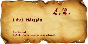 Lévi Mátyás névjegykártya